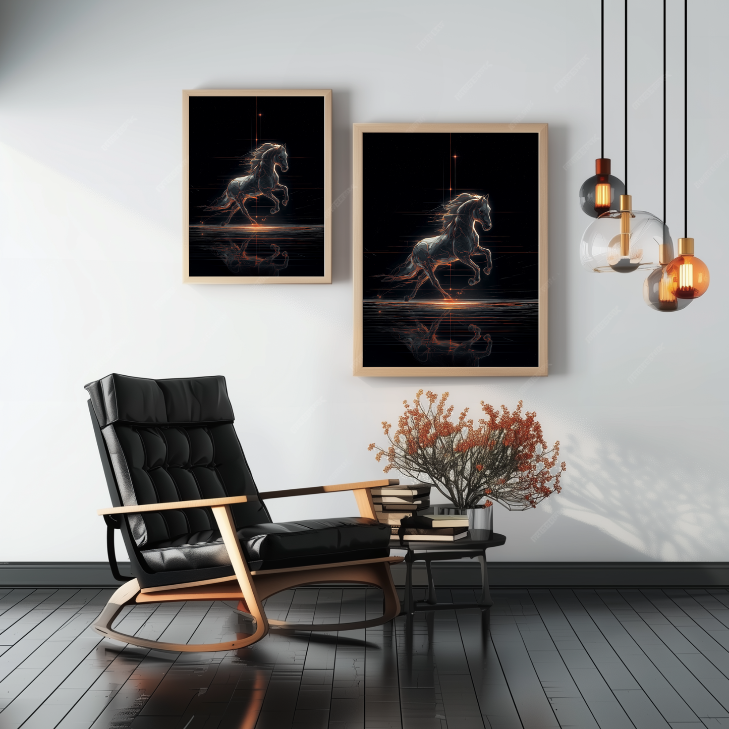 Obsidian Pegasus – Framed spiritual poster – home decor