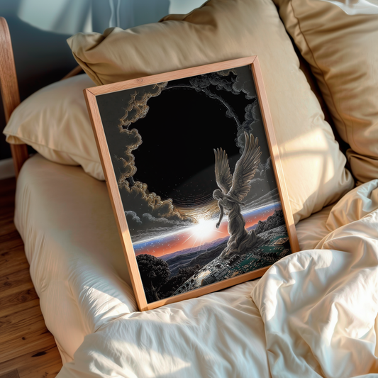 Silica Dawn – Cosmic wall art in living room setup