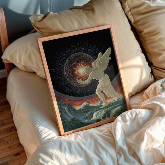 Genesis Ignis – Cosmic wall art in living room setup