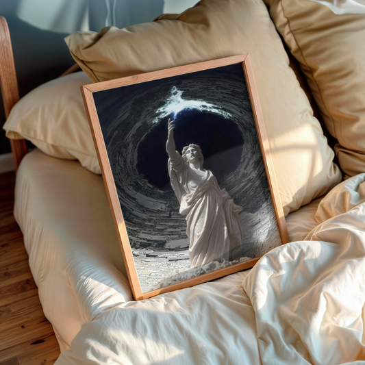 Quantum Themis – Cosmic wall art in living room setup