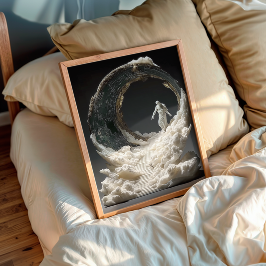 Divine Gate – Cosmic wall art in living room setup