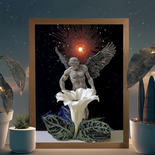 Guardian of the Cosmic Flower wall art by Modulya – premium HD print