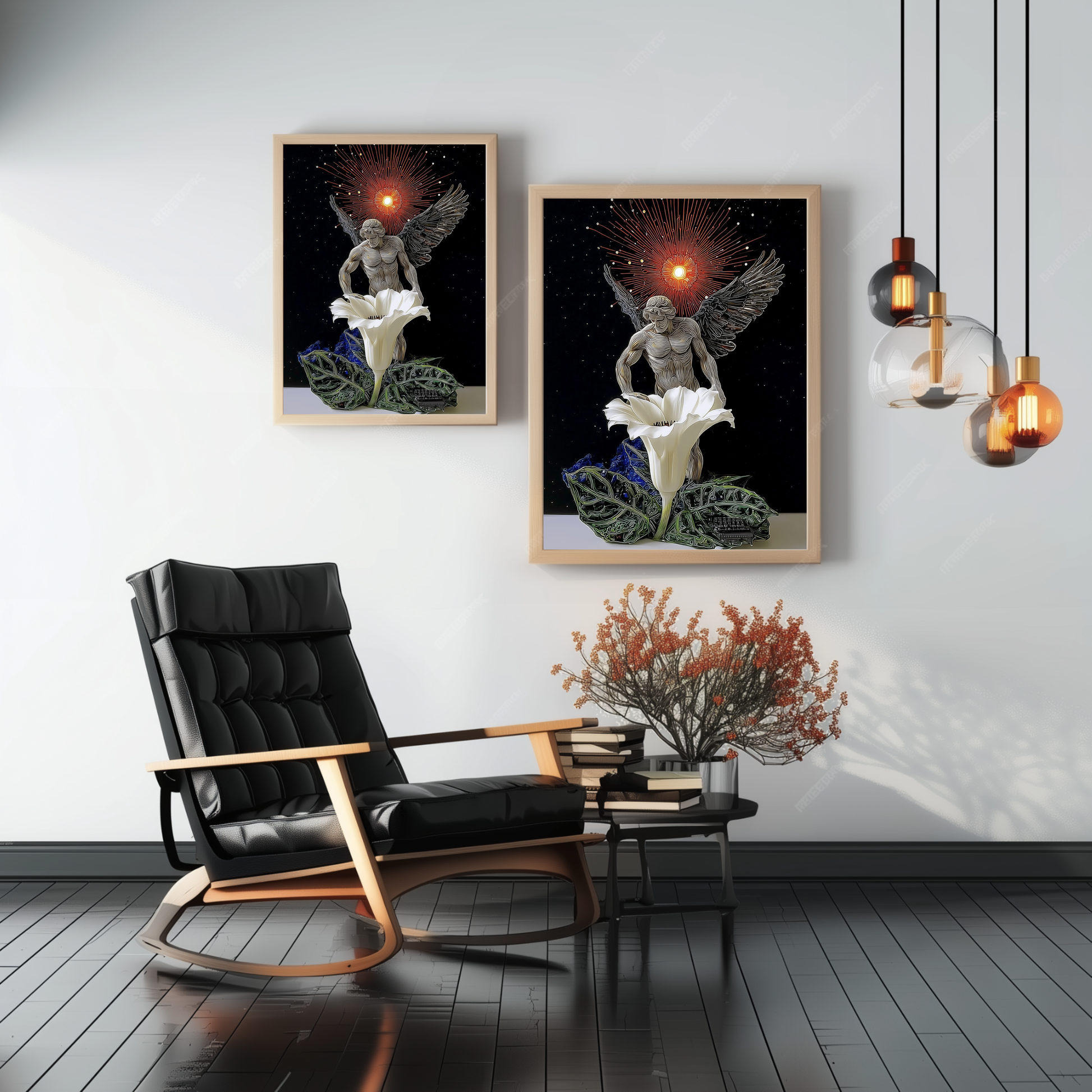 Guardian of the Cosmic Flower – Framed spiritual poster – home decor