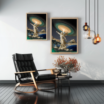 Digital God – Framed spiritual poster – home decor