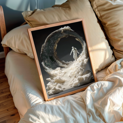Divine Gate – Cosmic wall art in living room setup