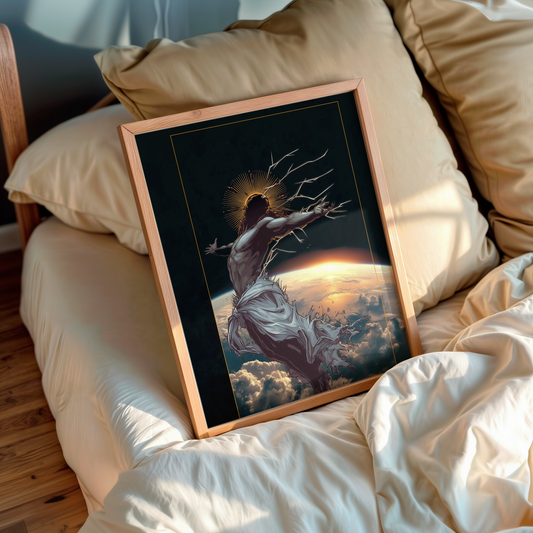 Ascension Spark – Cosmic wall art in living room setup