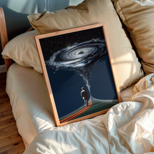 Temporal Well – Cosmic wall art in living room setup